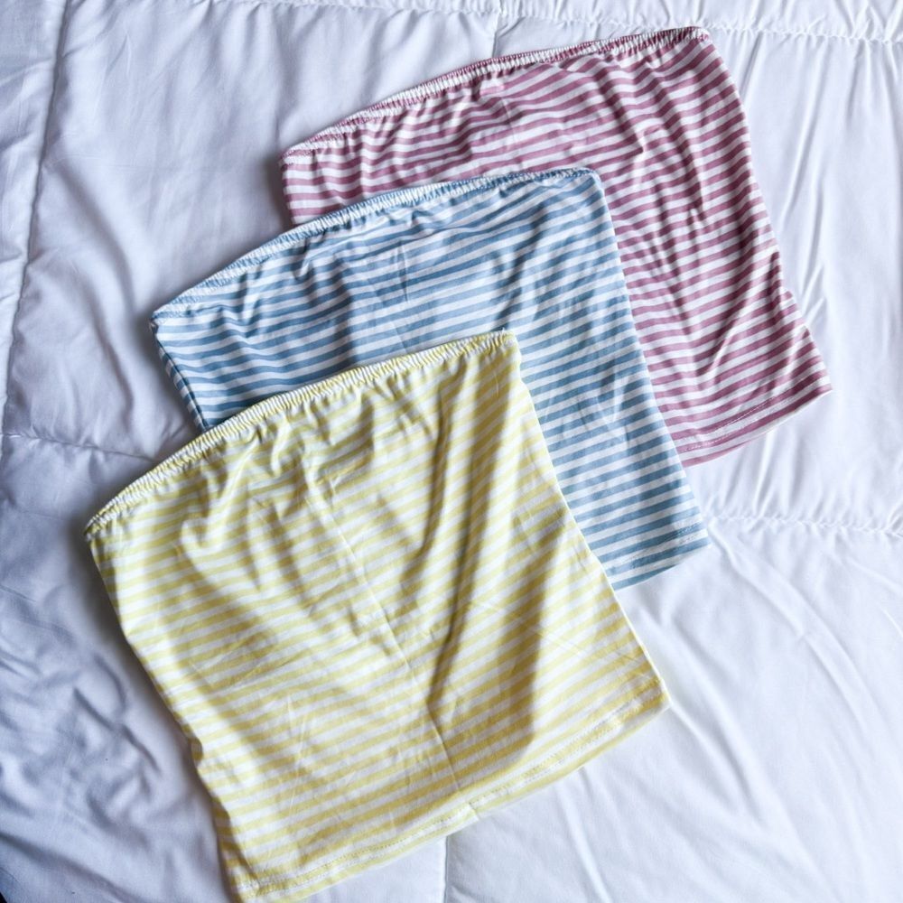 SHEIN 3 pack Striped Tube Tops, XS